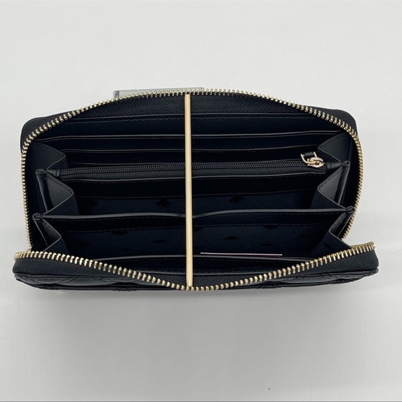 Kate Spade Natalia Smooth Quilted Leather Wallet Black - Picture 7 of 11